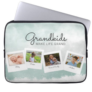 Grandkids Make Life Grand Grandchildren Photo Laptop Sleeve