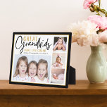 Grandkids Make Life Grand Grandparents 4 Photo    Plaque<br><div class="desc">A modern photo collage gift for grandparents with a sentimental quote "Grandkids make life grand".Personalise with 4 pictures and grandchildren names to make it a memorable gift for Christmas mother's day, grandparents's day,  and birthday..</div>
