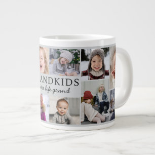 Grandkids Make Life Grand Photo Collage Keepsake Large Coffee Mug