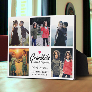 Grandkids Make Life Grand Photo Collage Keepsake Plaque