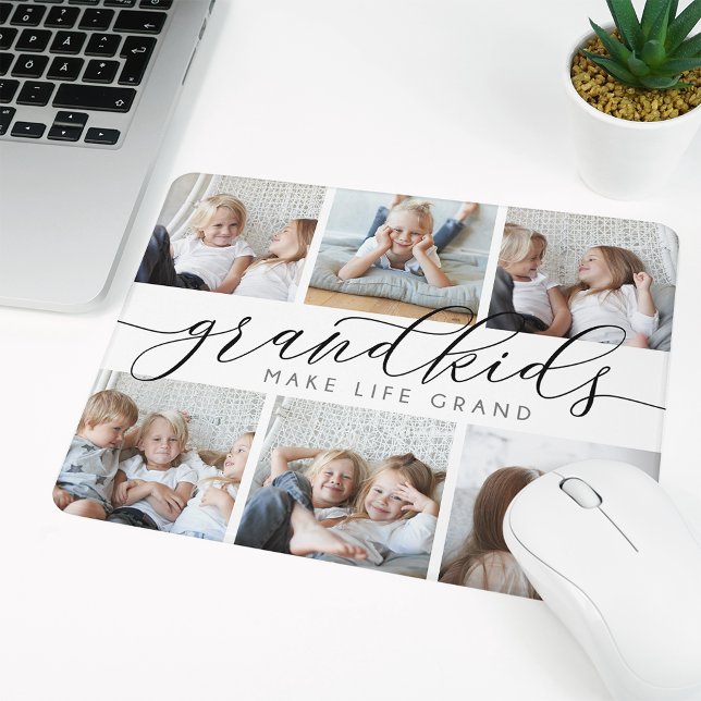 Grandkids Make Life Grand | Photo Collage Mouse Pad (Creator Uploaded)