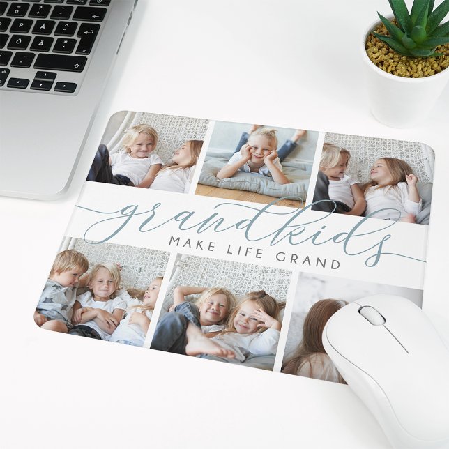 Grandkids Make Life Grand | Photo Collage Mouse Pad (Creator Uploaded)