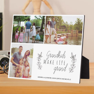 Grandkids make life grand photo collage quote plaque
