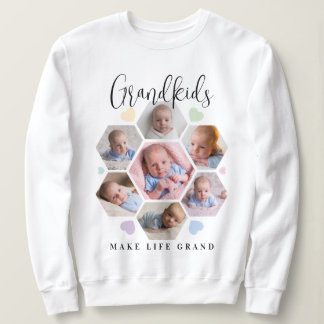 Grandkids Make Life Grand Photo Collage Sweatshirt