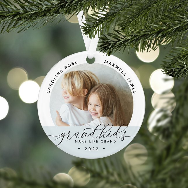 Grandkids Make Life Grand Photo Ornament (Creator Uploaded)