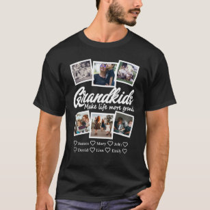 Grandkids make life more grand 6 Photo & Names T-Shirt