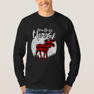 Grandkids Moose Red Plaid Buffalo Matching Family T-Shirt