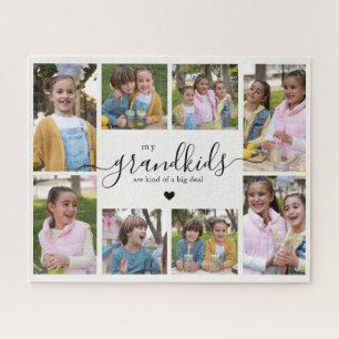 Grandkids Photo Collage Gift for Grandma Jigsaw Puzzle