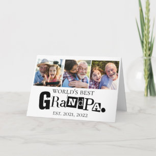 Grandkids Photos World's Best Grandpa Grandfather  Card