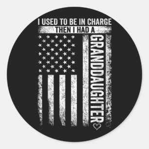 Grandkids Run The Show Vintage Artwork Classic Round Sticker