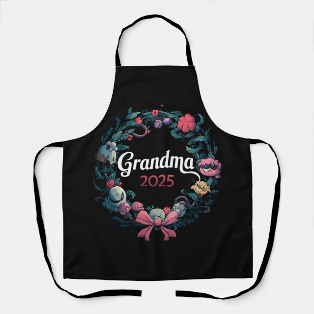 Grandma 2025 For New Grandmother Gift Apron (Front)