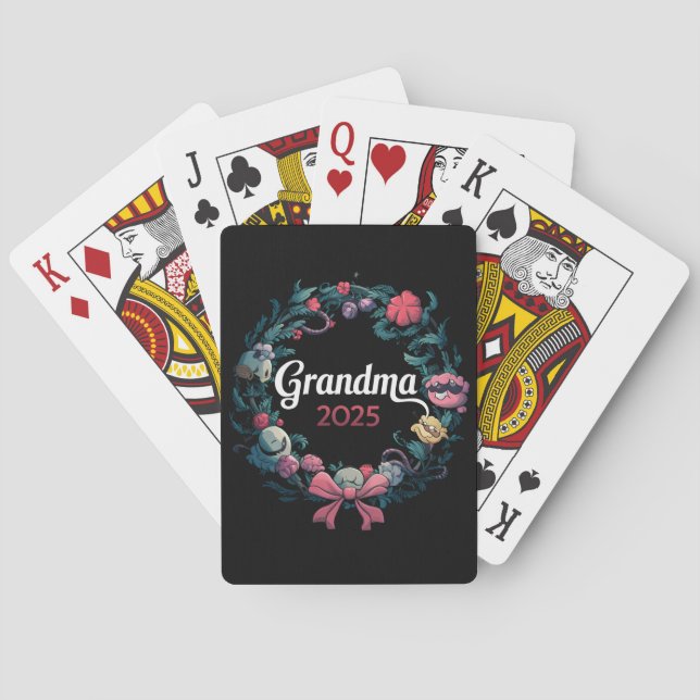 Grandma 2025 For New Grandmother Gift Playing Cards (Back)