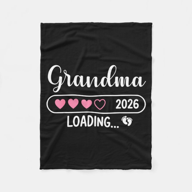 Grandma 2026 Loading New Grandma Est 2026  Fleece Blanket (Front)