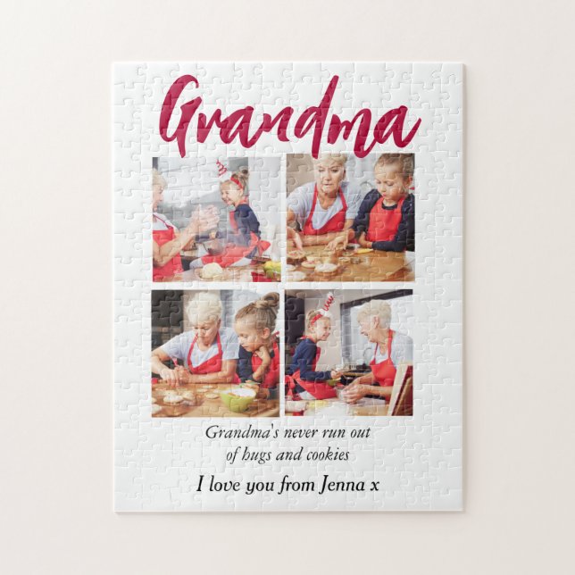 Grandma 4 photo quote  jigsaw puzzle (Vertical)