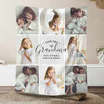 Grandma 8-Photo Custom Text Personalised Gift Fleece Blanket<br><div class="desc">Celebrate the cherished bond between grandchildren and their beloved grandmother with this personalised fleece blanket. This exquisite and heartwarming blanket showcases eight treasured photos framing the phrase, "Love You (Grandma/Granny/Nana/Other), " customisable with the grandchild or grandchildren's name/s. This blanket not only envelops your grandmother in warmth but also in a...</div>