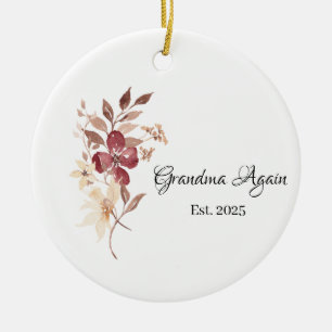 Grandma Again Est. Year Ceramic Tree Decoration