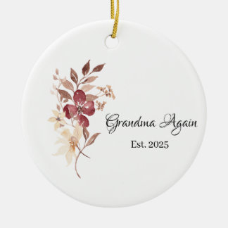 Grandma Again  Est. Year  Ceramic Tree Decoration