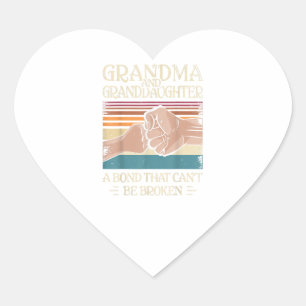 Grandma And Granddaughter Gift Heart Sticker