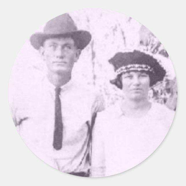 Grandma and Grandpa Brandon Classic Round Sticker (Front)