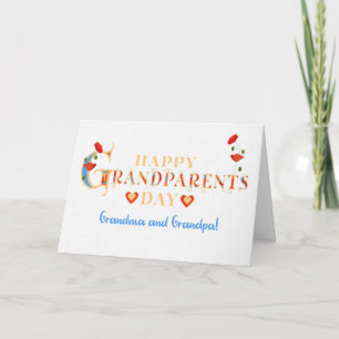 Grandma and Grandpa Grandparents Day Red Poppies Card