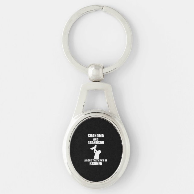 Grandma And Grandson A Bond That Cant Be Broken Key Ring (Front)