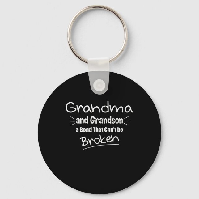 Grandma And Grandson A Bond That Cant Be Broken Key Ring (Front)