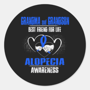 GRANDMA AND GRANDSON BEST FRIEND OF LIFE ALOPECIA  CLASSIC ROUND STICKER