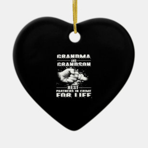 Grandma And Grandson Best Partners Crime For Life Ceramic Tree Decoration