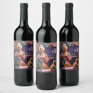 Grandma and Heart Hands Wine Label