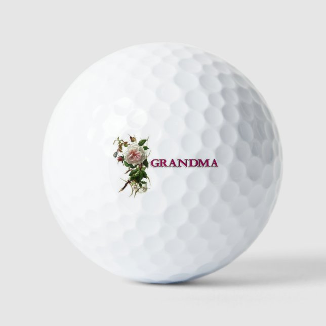 Grandma Antique Rose Golf Balls (Front)