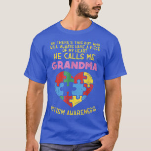 Grandma Autism Awareness Austistic Boy Piece My H T-Shirt