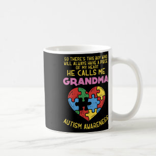 Grandma Autism Awareness Austistic Boy Piece My He Coffee Mug