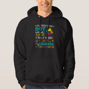 Grandma Autism Awareness Austistic Boy Piece My He Hoodie