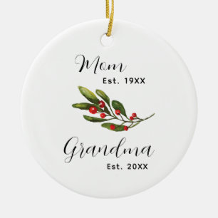 Grandma Baby's Photo Christmas Keepsake Ceramic Tree Decoration