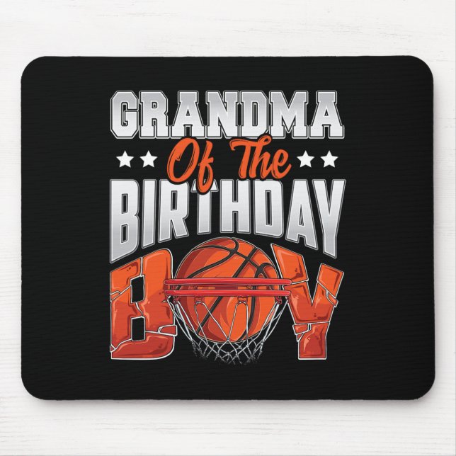 Grandma basketball birthday Boy Family Baller b-da Mouse Pad (Front)