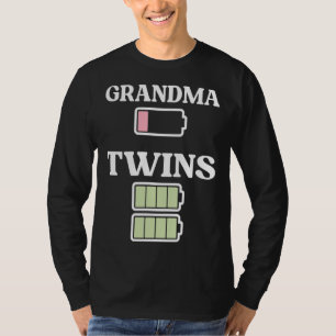 Grandma Battery Twin Grandma Of Twins Twin Grandmo T-Shirt