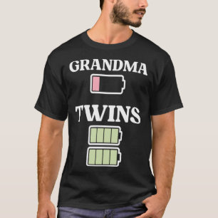 Grandma Battery Twin Grandma Of Twins Twin Grandmo T-Shirt