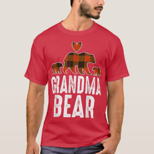 Grandma Bear 2 Cubs Christmas Grandma Bear Pajama T-Shirt