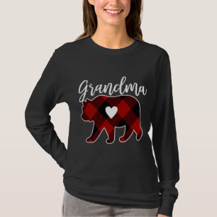 Grandma Bear Christmas Buffalo Plaid Decoration T-Shirt