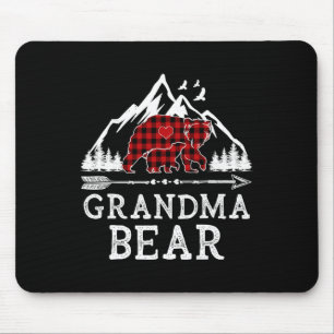 Grandma Bear Christmas Buffalo Plaid Family Matchi Mouse Pad