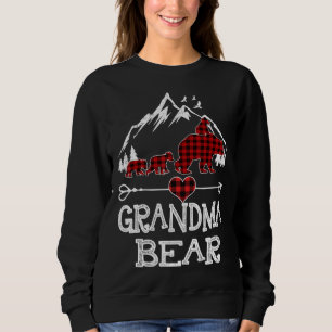 Grandma Bear Christmas Pajama Red Plaid Buffalo Fa Sweatshirt