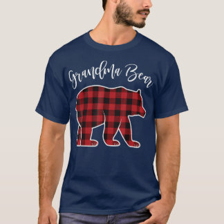 Grandma Bear Pajama Red Buffalo Xmas Funny Family  T-Shirt