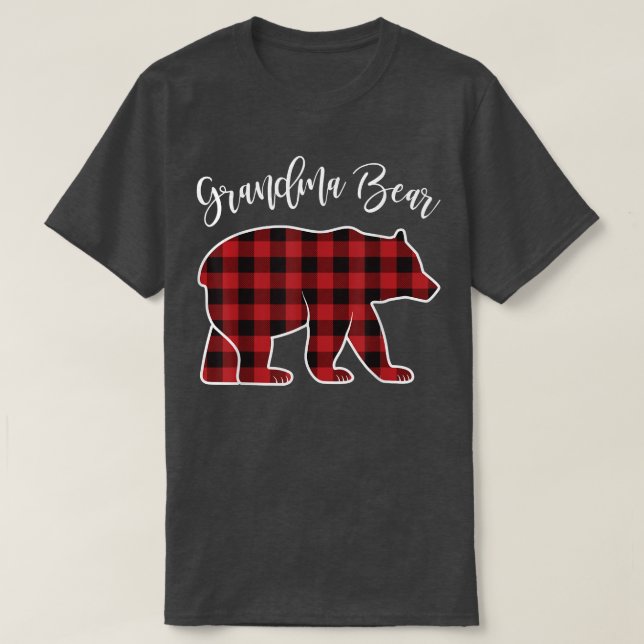 Grandma Bear Pajama Red Buffalo Xmas Funny Family  T-Shirt (Design Front)