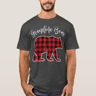 Grandma Bear Pajama Red Buffalo Xmas Funny Family T-Shirt