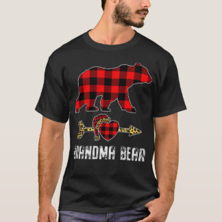 Grandma Bear Red Buffalo Plaid Matching Christmas T-Shirt