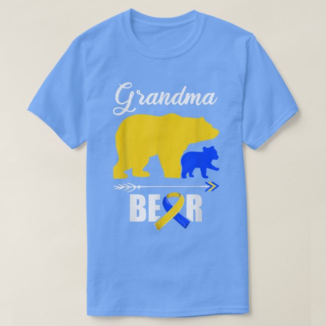 Grandma Bear T21 Grandkid , Down Syndrome Awarenes T-Shirt (Design Front)
