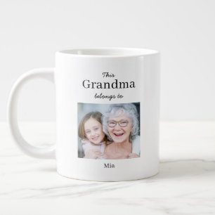 Grandma Belongs to, Custom Photo Jumbo  Large Coffee Mug