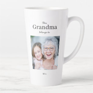 Grandma Belongs to, Custom Photo  Latte Mug