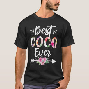 Grandma  Best Coco Ever Mothers Day Flower Women T-Shirt