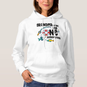 Grandma Big One 1-Year-Old Boy Fishing Birthday T- Hoodie
